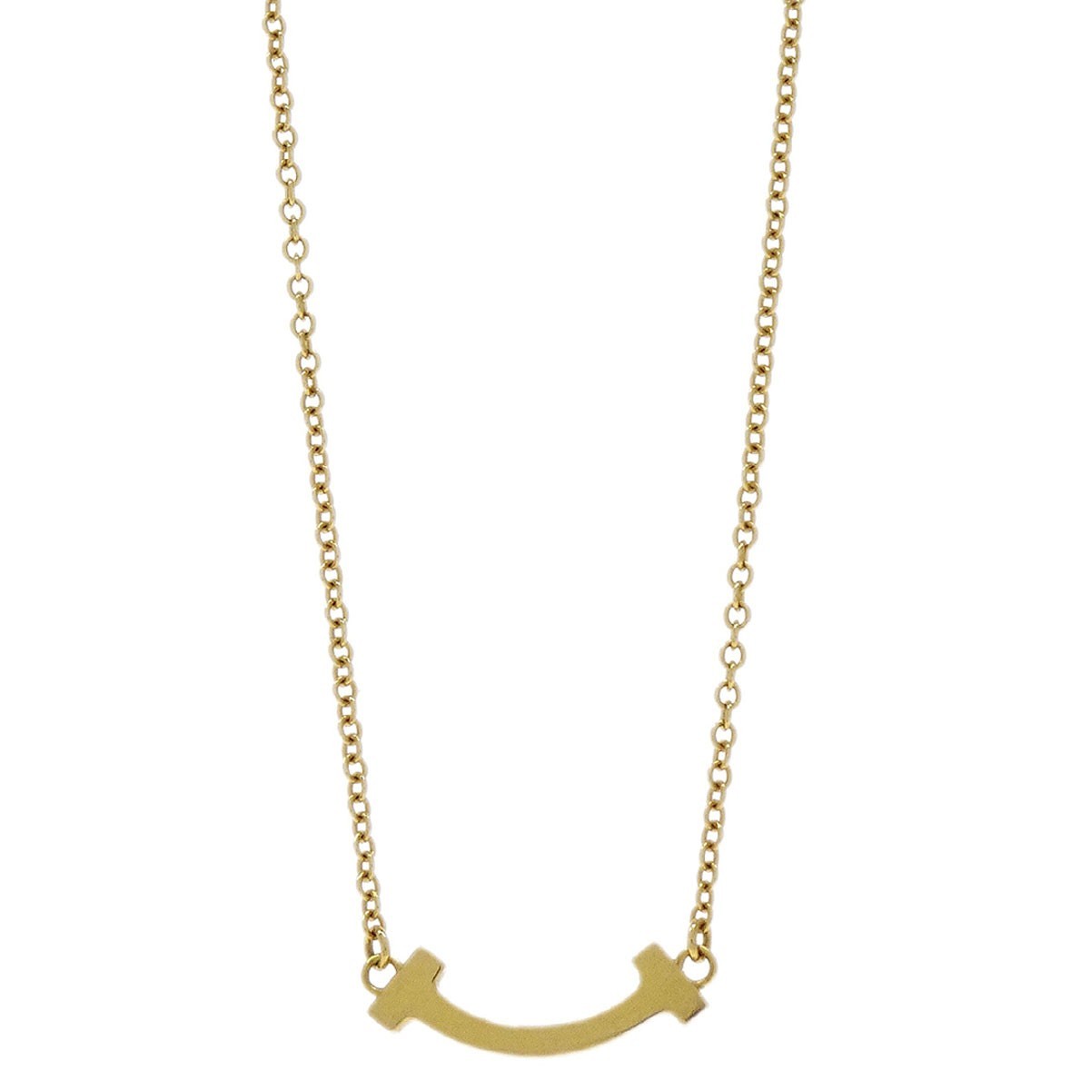 Tiffany & Co. T Smile Pendant Necklace 18K Yellow Gold Gold Gold Necklace Jewelry (Pre-Owned)