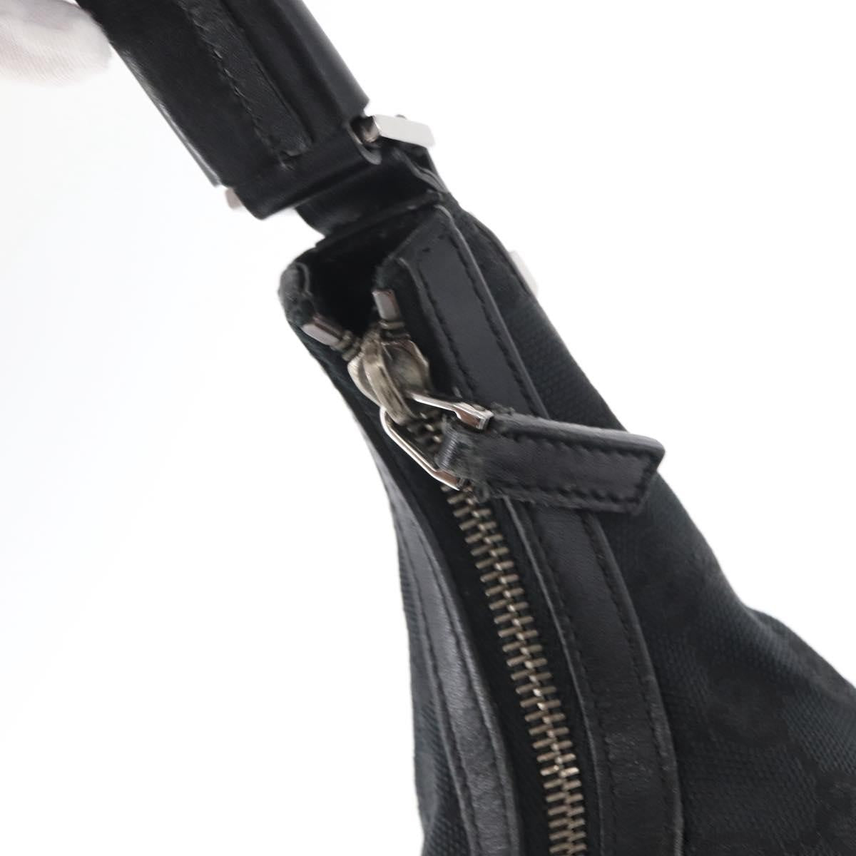 Gucci Vintage Shoulder Bag Gg Canvas And Leather Black Canvas Shoulder Bag Bag (Pre-Owned)
