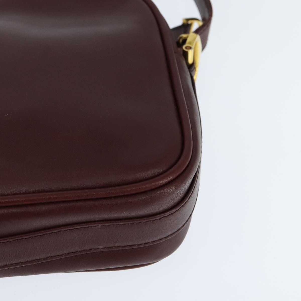 Cartier Must De Cartier Shoulder Bag Leather Burgundy Leather Shoulder Bag Bag (Pre-Owned)