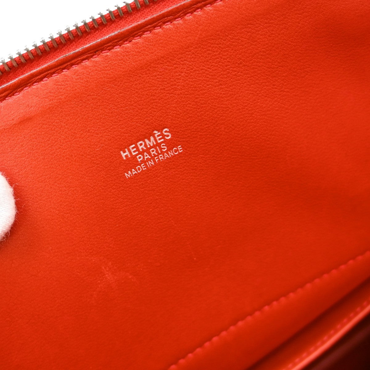 Hermes Bolide Bag Ardennes Red Leather Handbag (Pre-Owned)