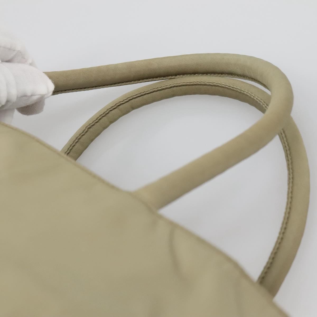 Prada Vintage Zip Tote Tessuto Beige Nylon Tote Bag Bag (Pre-Owned)