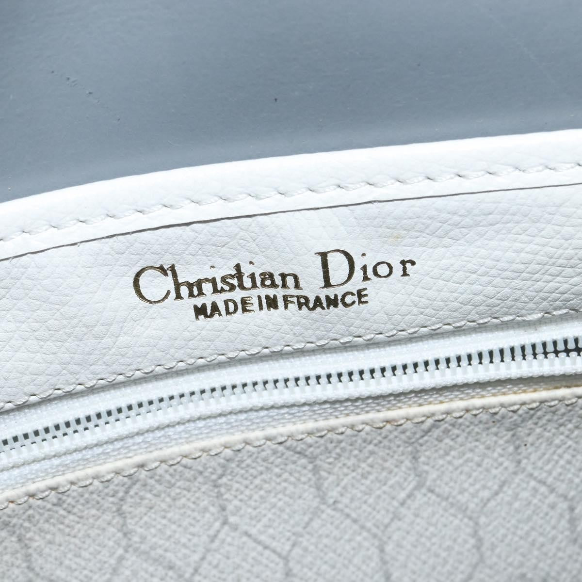 Christian Dior Vintage Honeycomb Flap Crossbody Bag Canvas And Leather White Canvas Shoulder Bag Bag (Pre-Owned)