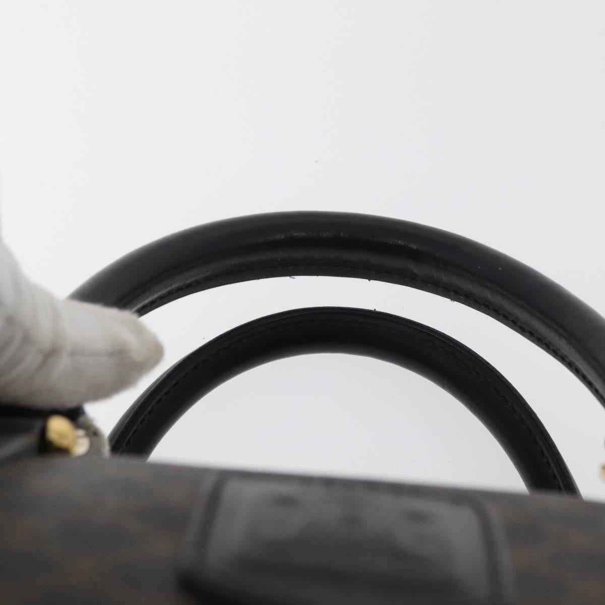 Celine Vintage Duffle Bag Macadam Coated Canvas Black Canvas Handbag (Pre-Owned)