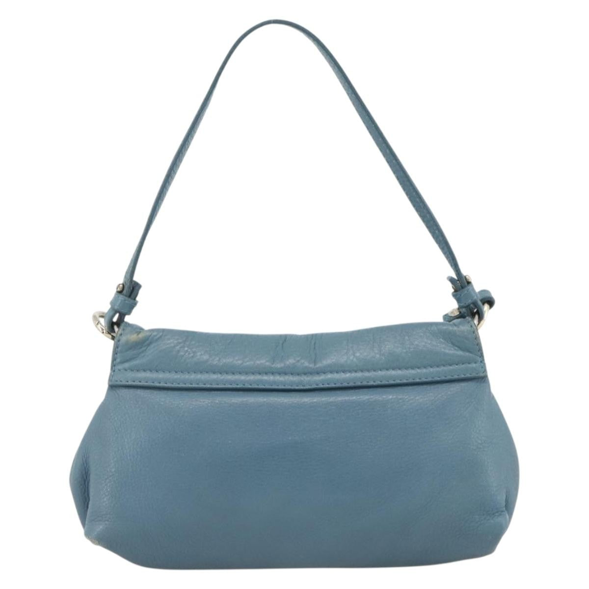 Chloe Lily Handbag Leather Blue Leather Handbag (Pre-Owned)