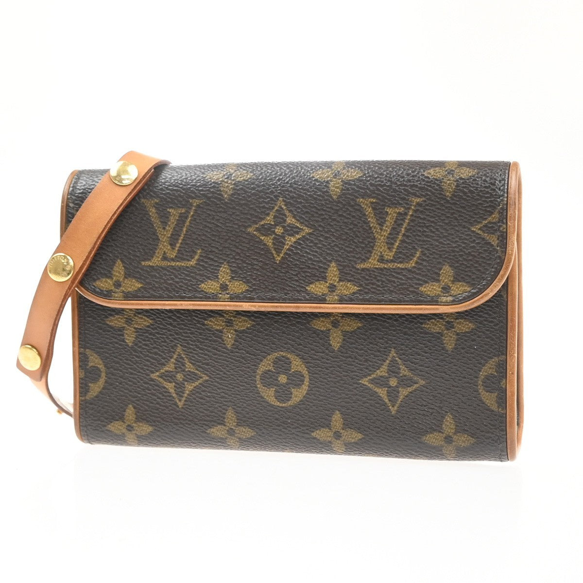 Louis Vuitton Florentine Waist Bag Monogram Canvas Brown Canvas Clutche & Pouche Bag (Pre-Owned)