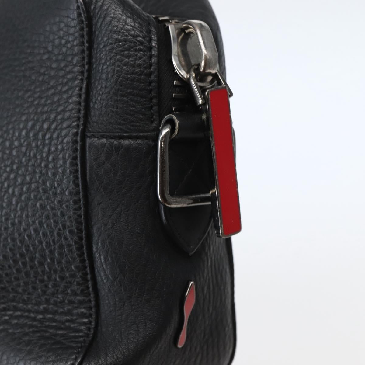 Christian Louboutin Loubiclutch Leather Black Leather Clutche & Pouche Bag (Pre-Owned)