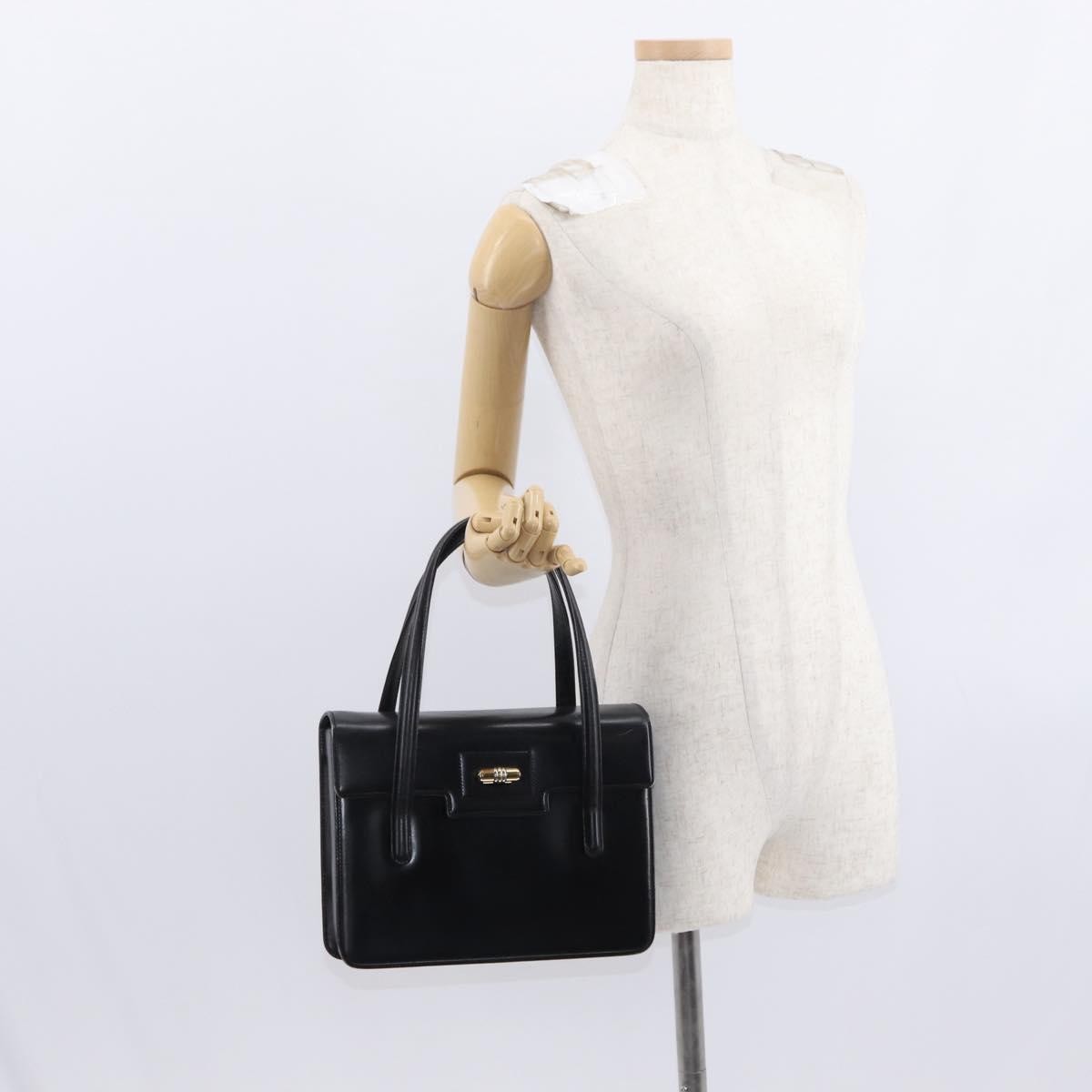 Gucci Vintage Handbag Leather Black Leather Handbag (Pre-Owned)