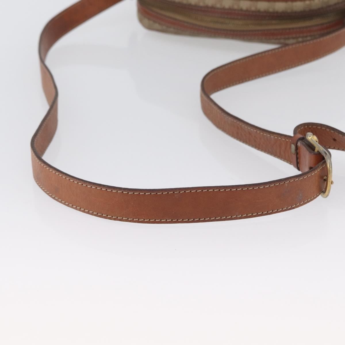 Celine Vintage Macadam Shoulder Bag Canvas And Leather Beige Canvas Shoulder Bag Bag (Pre-Owned)