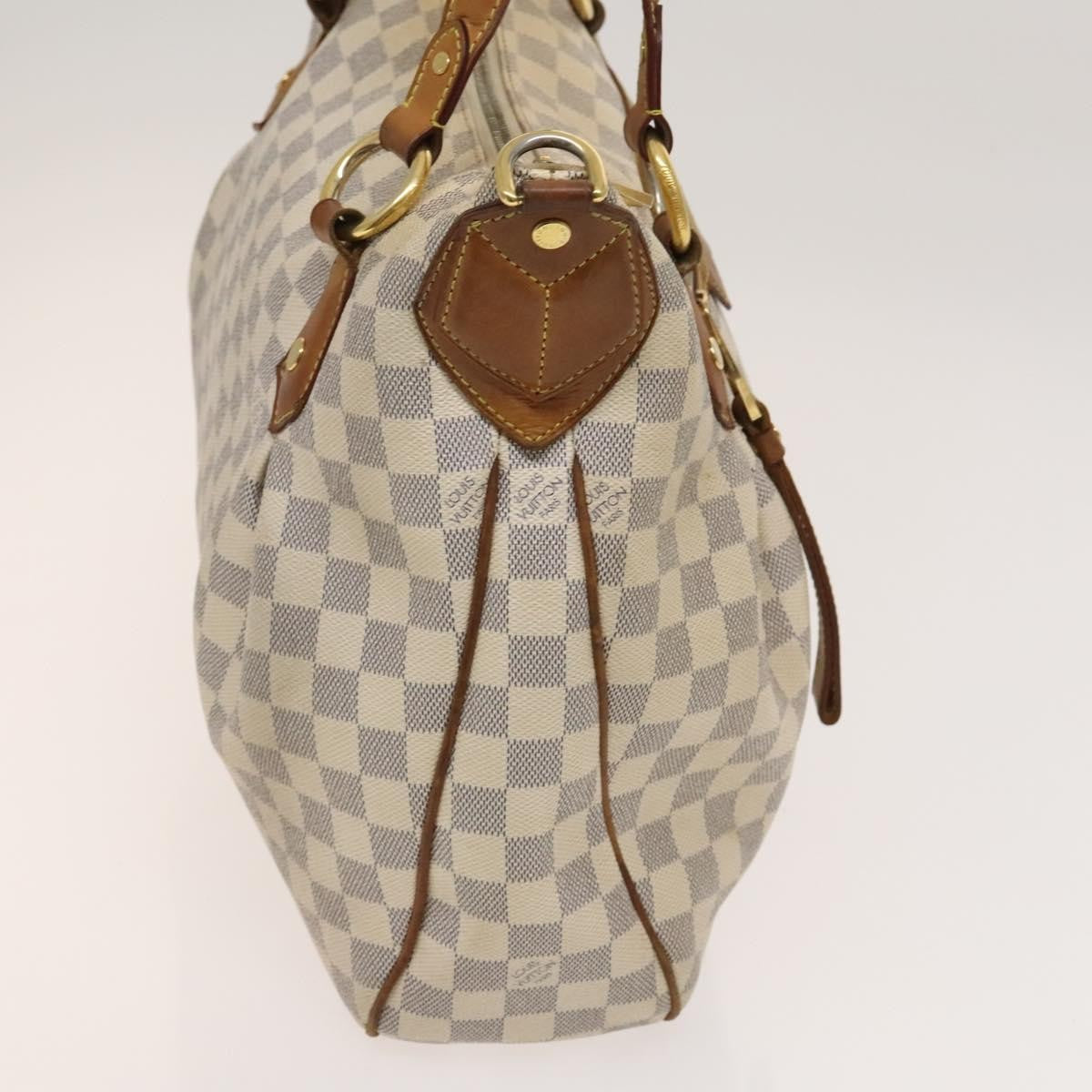 Louis Vuitton Evora Handbag Damier White Canvas Bag (Pre-Owned)