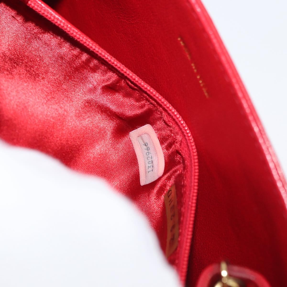 Chanel Vintage Cc Chain Full Flap Bag Quilted Leather Red Leather Shoulder Bag Bag (Pre-Owned)