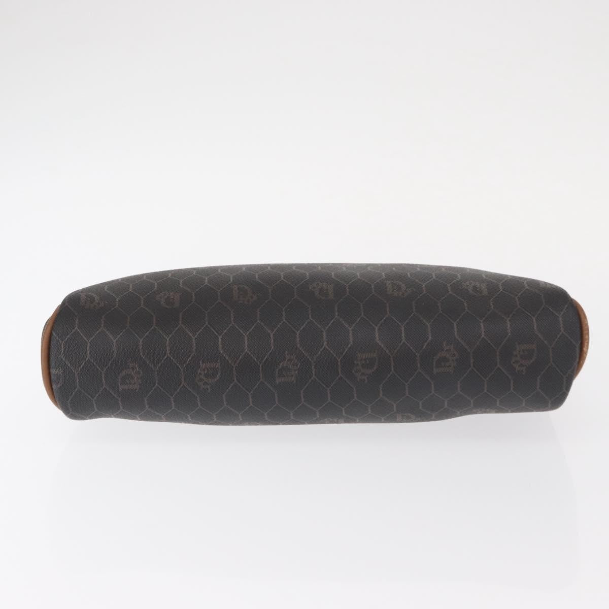 Christian Dior Vintage Honeycomb Zip Pouch Coated Canvas Black Pvc Clutche & Pouche Bag (Pre-Owned)