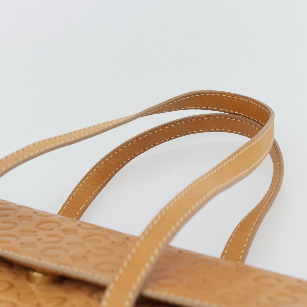 Celine C Macadam Handbag Canvas Beige Canvas Handbag (Pre-Owned)