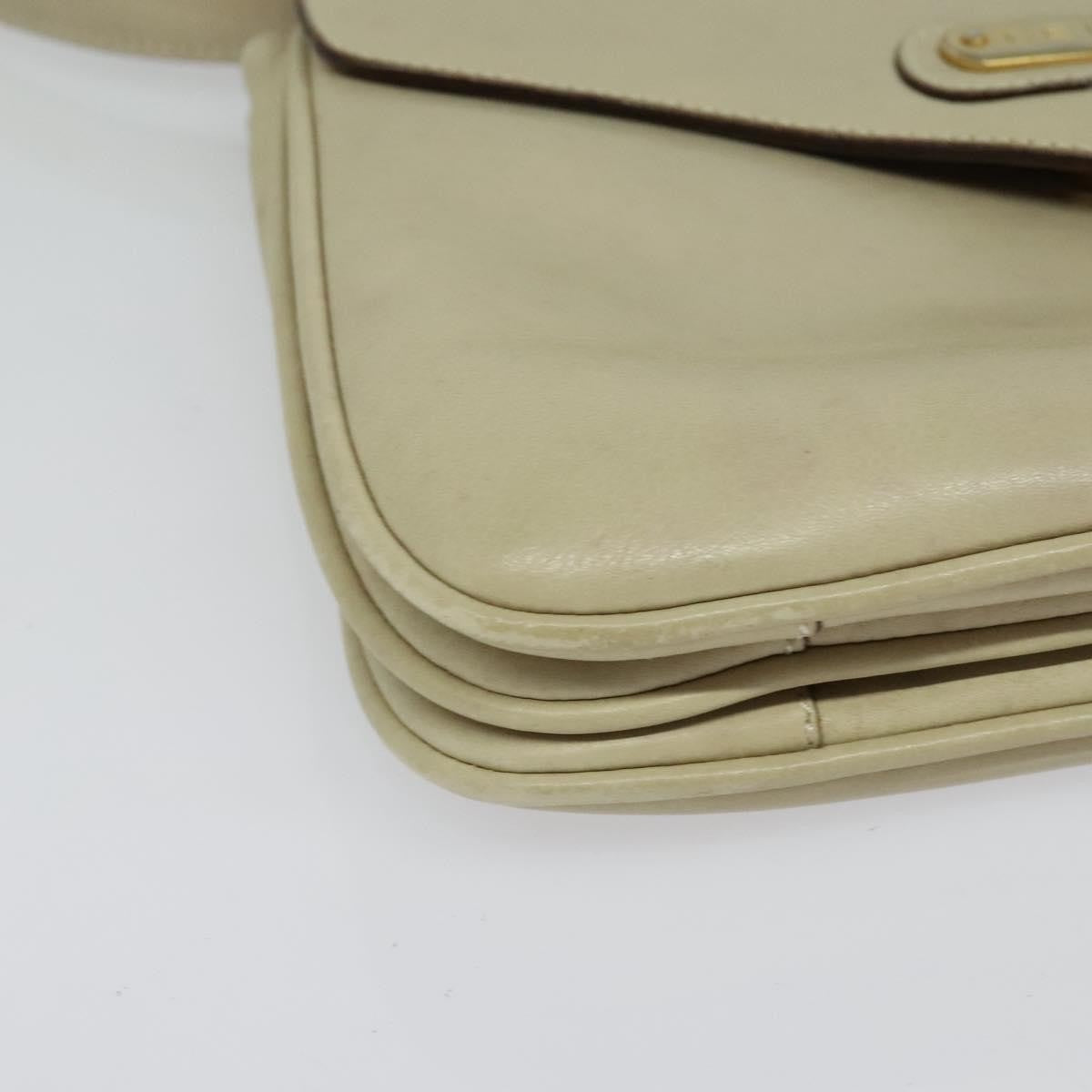 Celine Shoulder Bag Leather Beige Leather Shoulder Bag Bag (Pre-Owned)