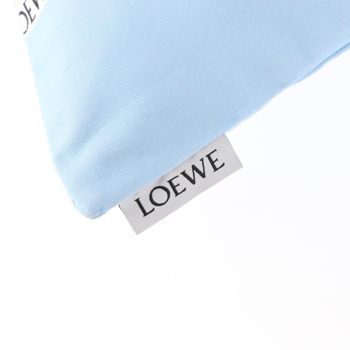 Loewe Drawstring Pouch Printed Canvas Blue Canvas Bag (Pre-Owned)