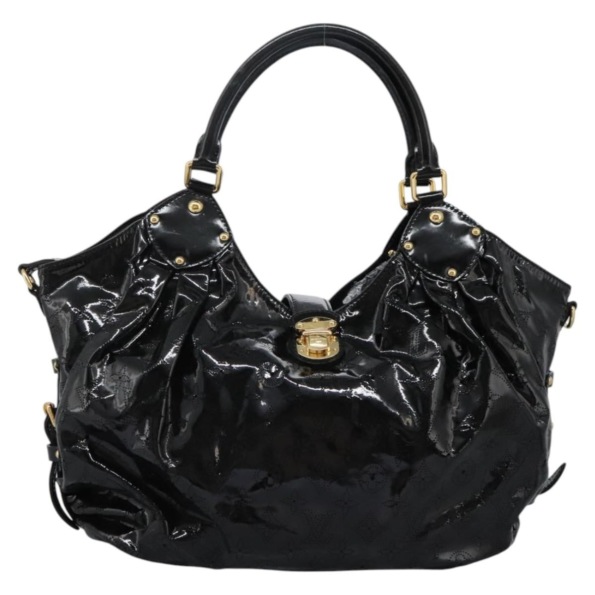Louis Vuitton L Hobo Surya Leather Black Patent_Leather Handbag (Pre-Owned)