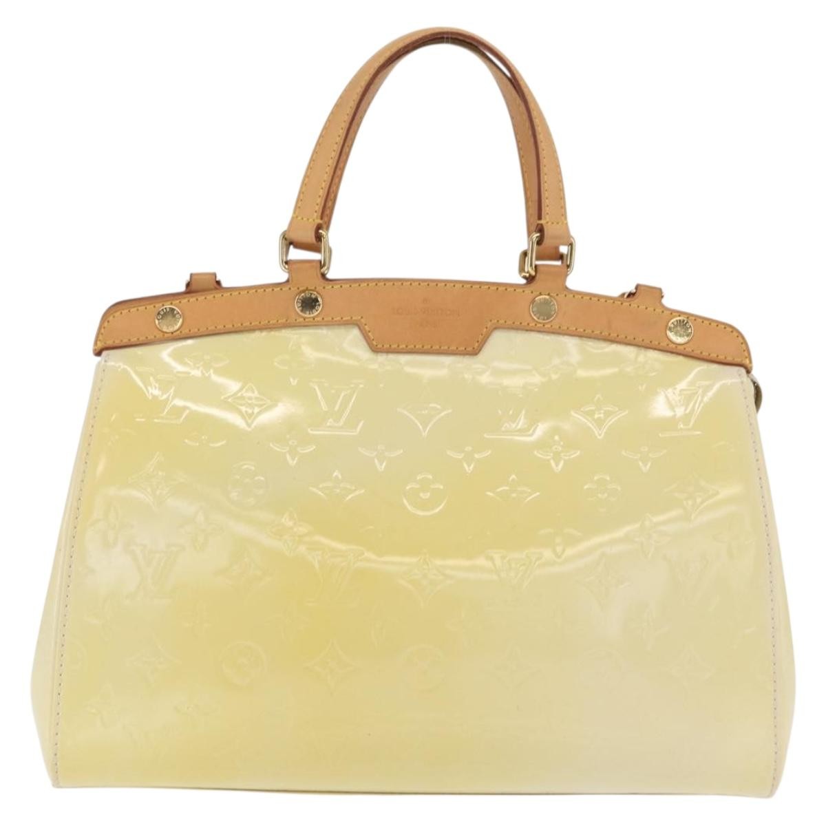 Louis Vuitton Brea Handbag Monogram Vernis Beige Patent_Leather Handbag (Pre-Owned)