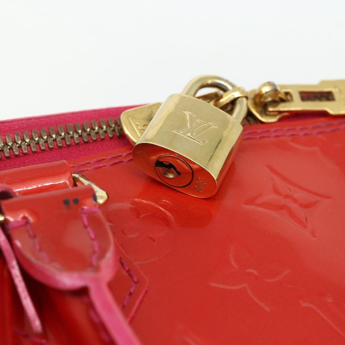 Louis Vuitton Alma Handbag Monogram Vernis Red Patent_Leather Handbag (Pre-Owned)
