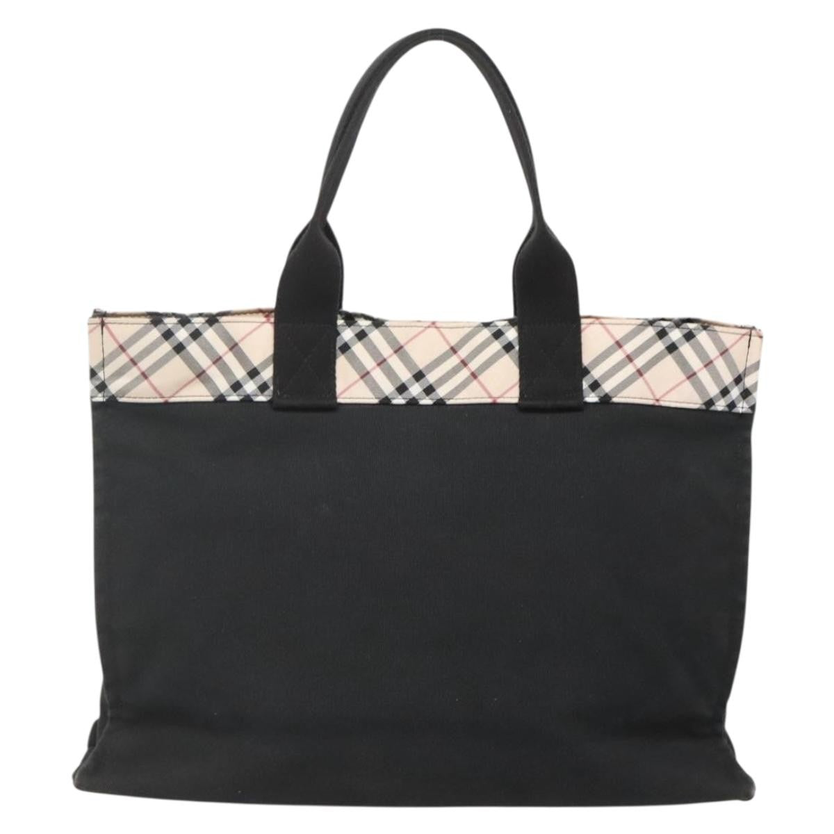 Burberry Nova Check Tote Canvas Check Pattern Black Canvas Tote Bag Bag (Pre-Owned)