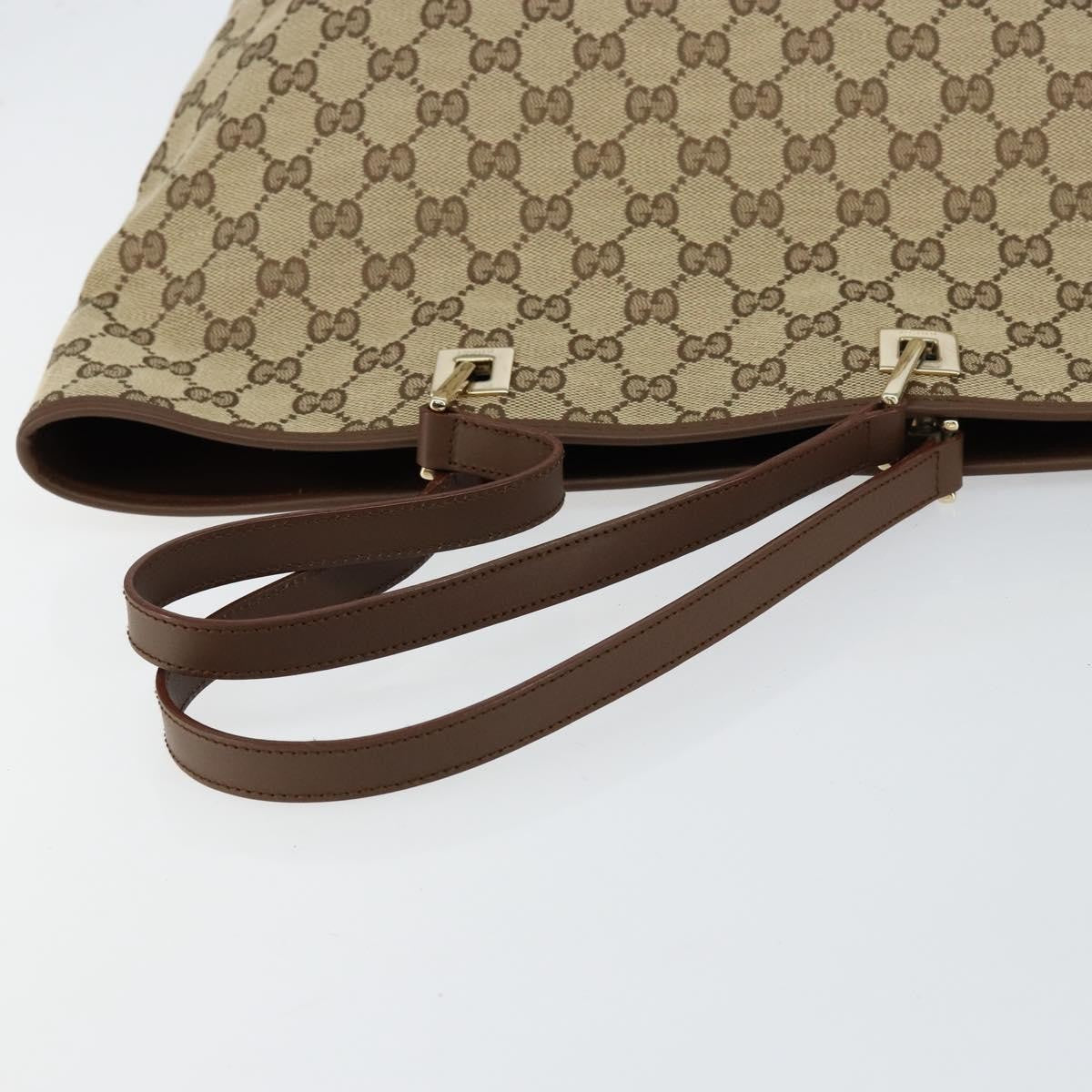 Gucci Vintage Bucket Shopping Tote Gg Canvas Beige Canvas Tote Bag Bag (Pre-Owned)