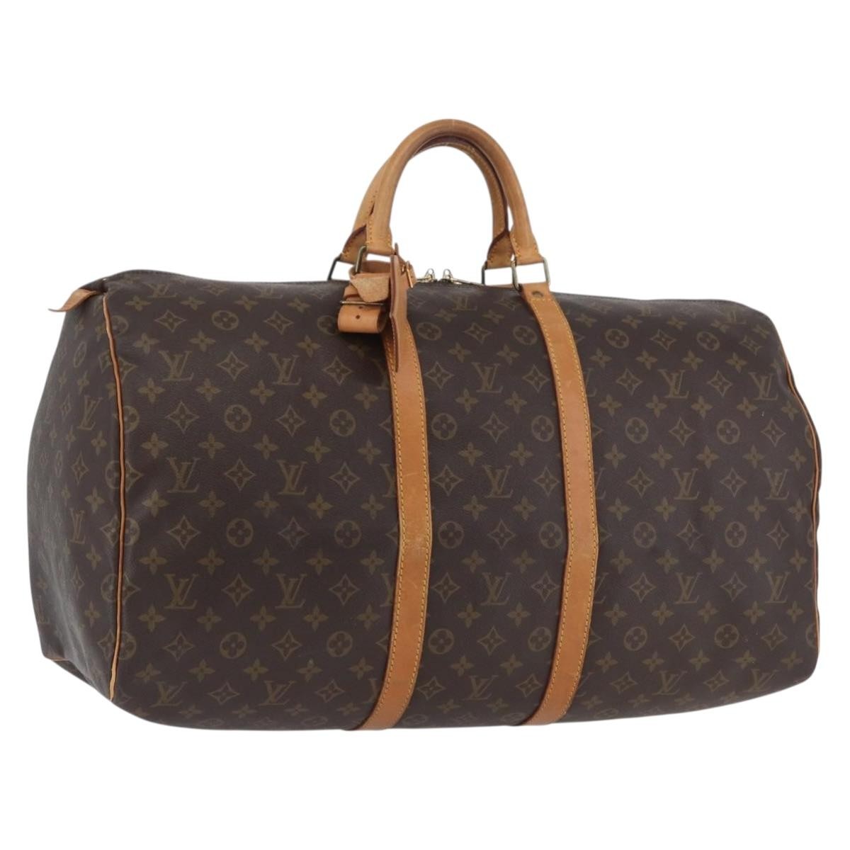 Louis Vuitton Keepall Bag Monogram Canvas Brown Canvas Travel Bag Bag (Pre-Owned)
