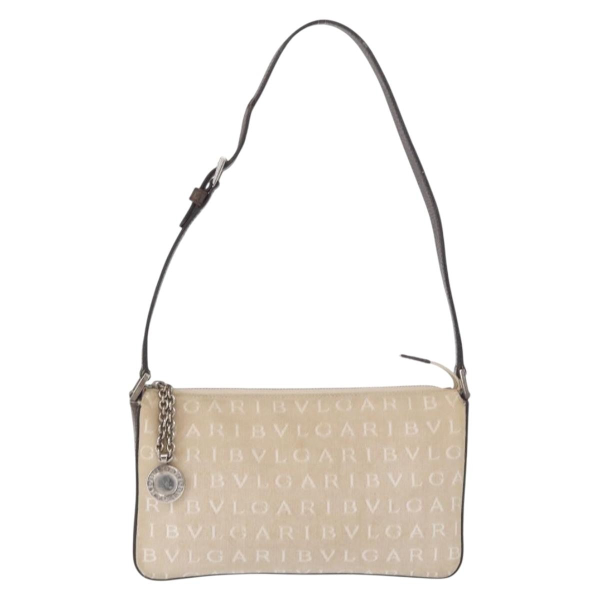 Bvlgari Pouch Canvas Beige Canvas Clutche & Pouche Bag (Pre-Owned)