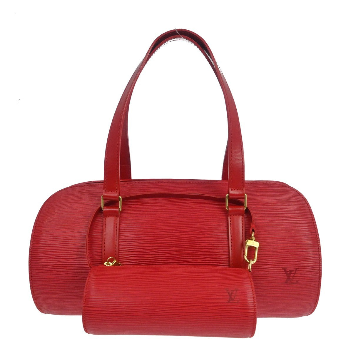 Louis Vuitton Soufflot Handbag Epi Leather Red Leather Handbag (Pre-Owned)