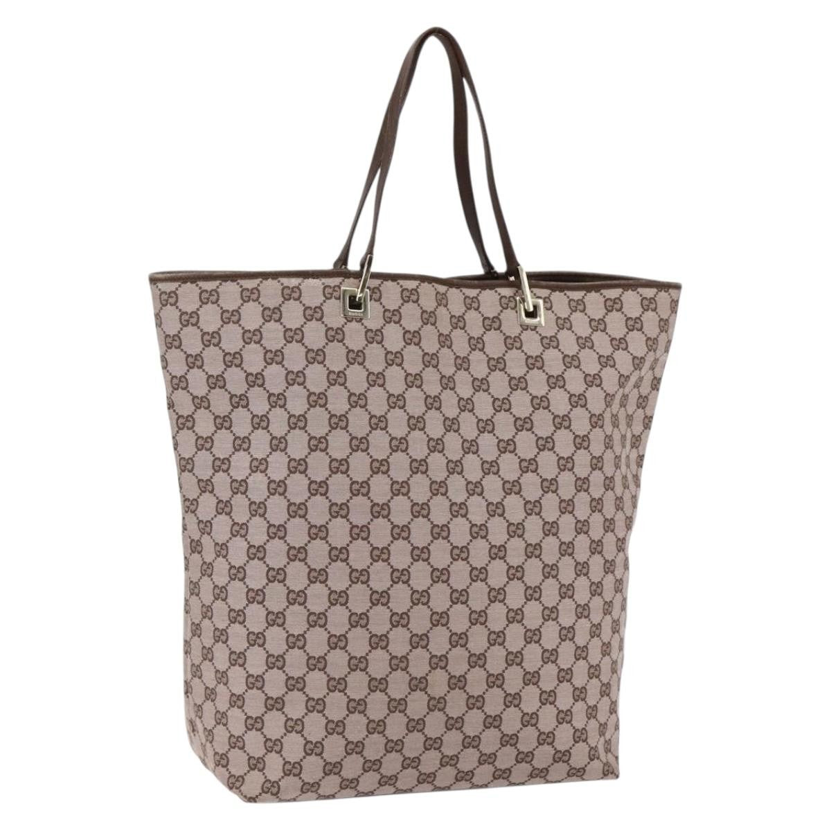 Gucci Vintage Bucket Shopping Tote Gg Canvas Pink Canvas Tote Bag Bag (Pre-Owned)