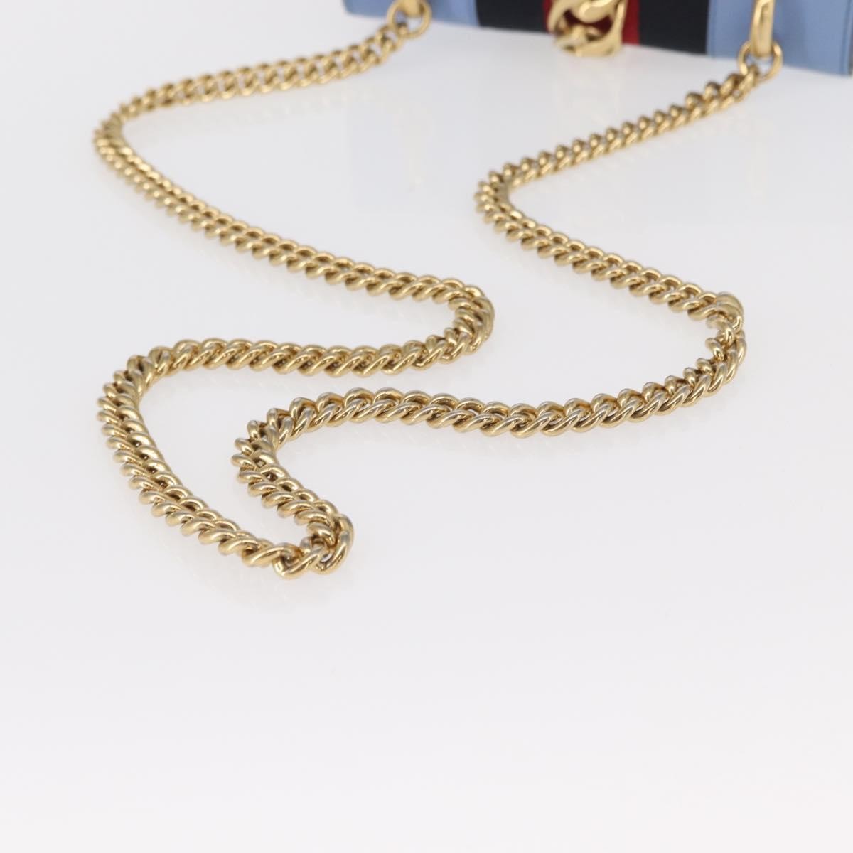Gucci Sylvie Chain Shoulder Bag Leather Blue Leather Shoulder Bag Bag (Pre-Owned)