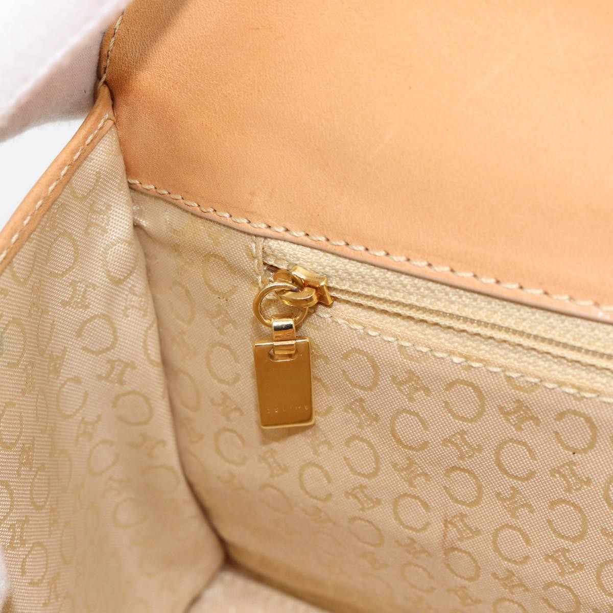 Celine C Macadam Handbag Canvas Beige Canvas Handbag (Pre-Owned)