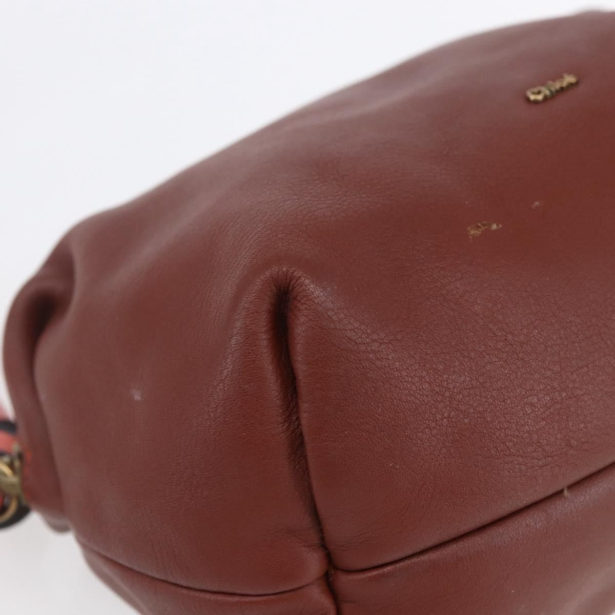 Chloe Zip Clutch Leather Brown Leather Clutche & Pouche Bag (Pre-Owned)