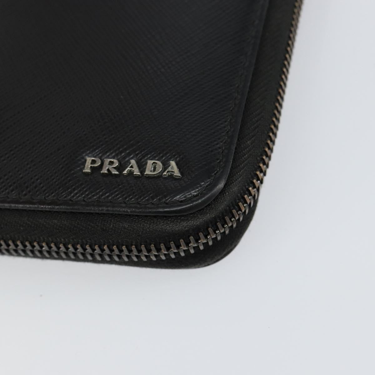 Prada Saffiano Wallet Leather Black Leather Wallets Accessory (Pre-Owned)