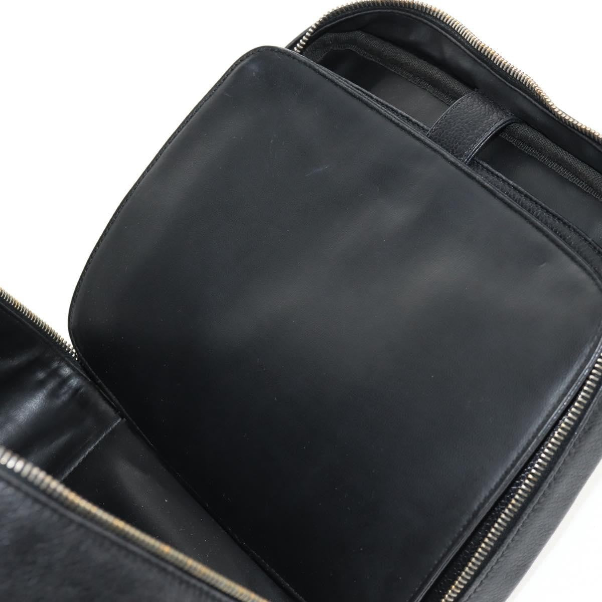 Chanel Vintage Timeless Zip Around Vanity Case Caviar Black Leather Clutche & Pouche Bag (Pre-Owned)