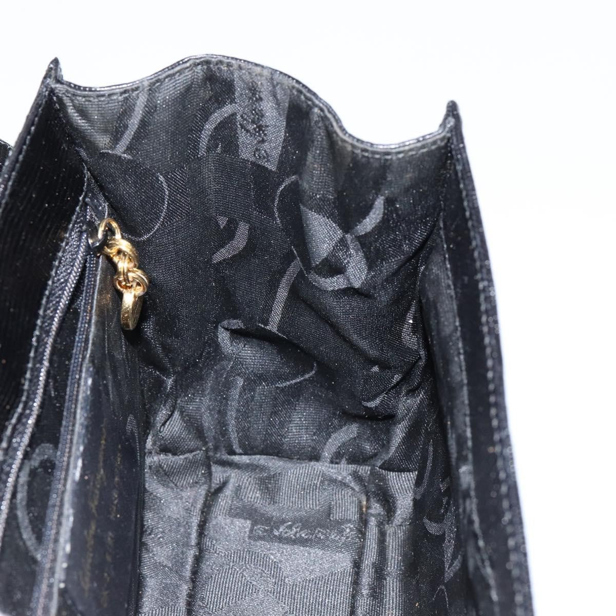 Salvatore Ferragamo Vintage Handbag Leather Black Leather Handbag (Pre-Owned)