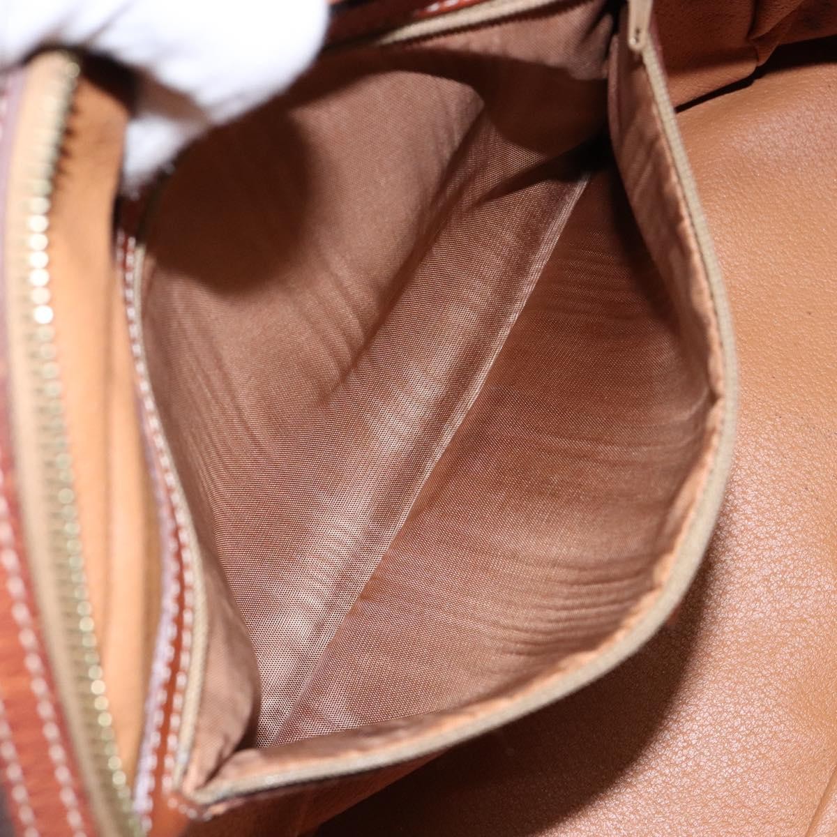 Celine Macadam Handbag Macadam With Leather Brown Canvas Handbag (Pre-Owned)