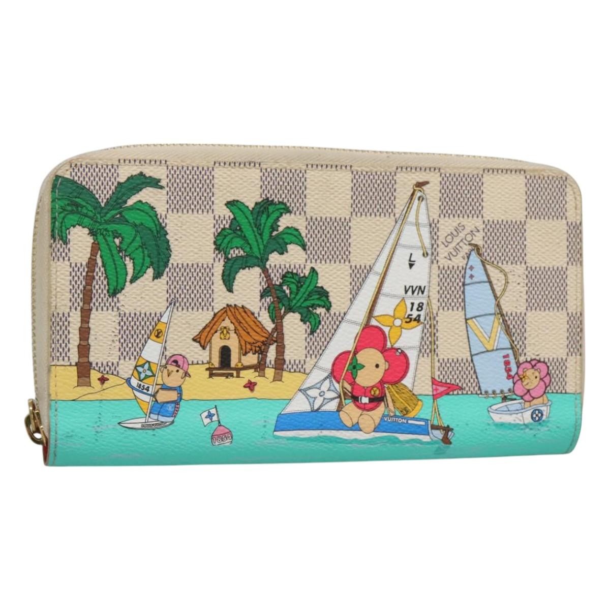 Louis Vuitton Porte-Monnaie Zippy Wallet Damier Azur Vivienne White Canvas Wallets Accessory (Pre-Owned)