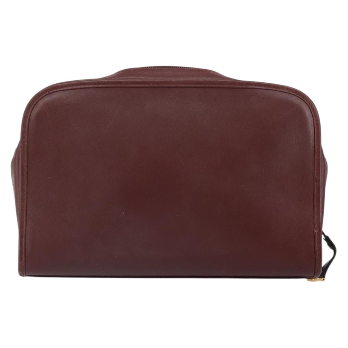 Cartier Must De Cartier Clutch Bag Leather Burgundy Leather Clutche & Pouche Bag (Pre-Owned)