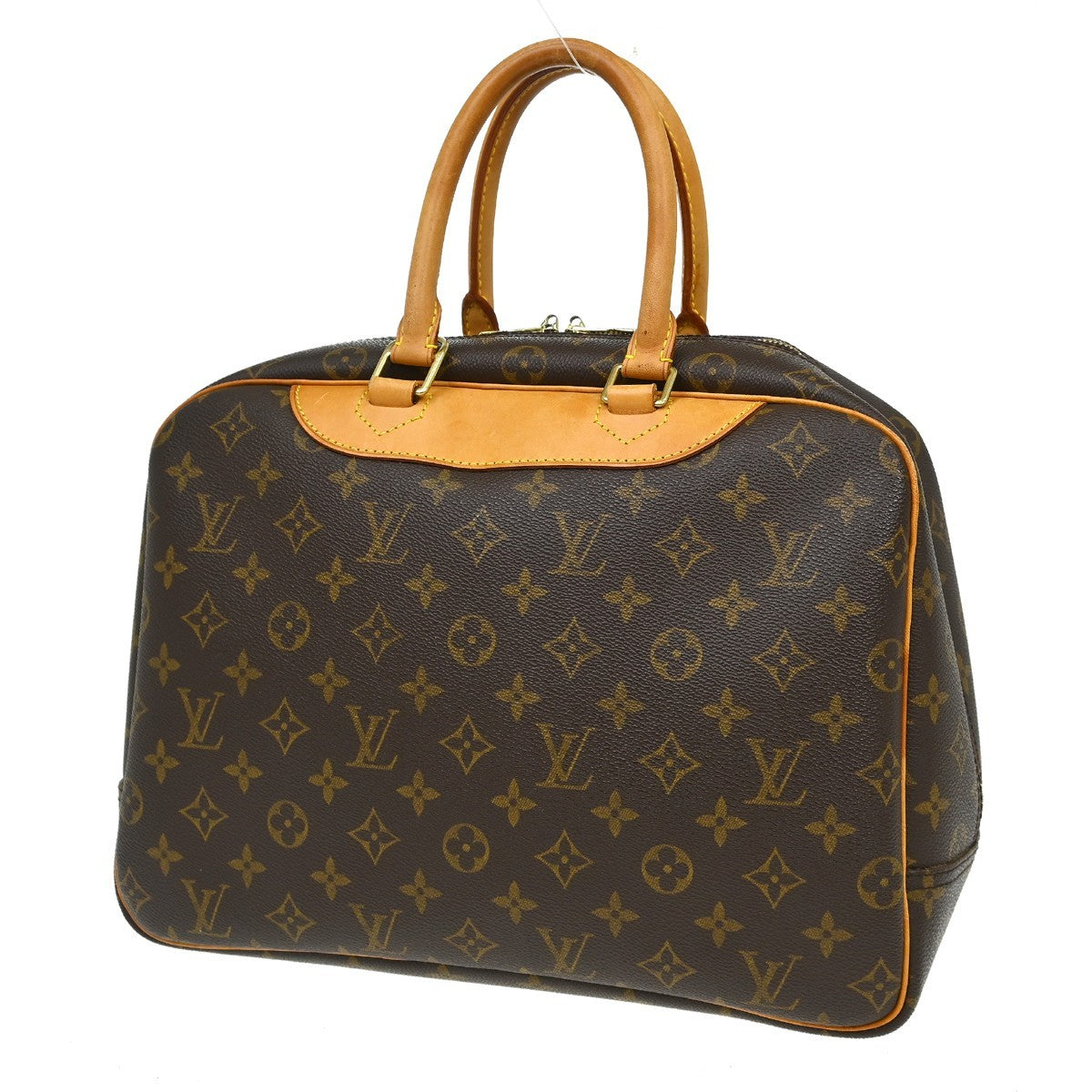 Louis Vuitton Deauville Handbag Monogram Canvas Brown Canvas Handbag (Pre-Owned)
