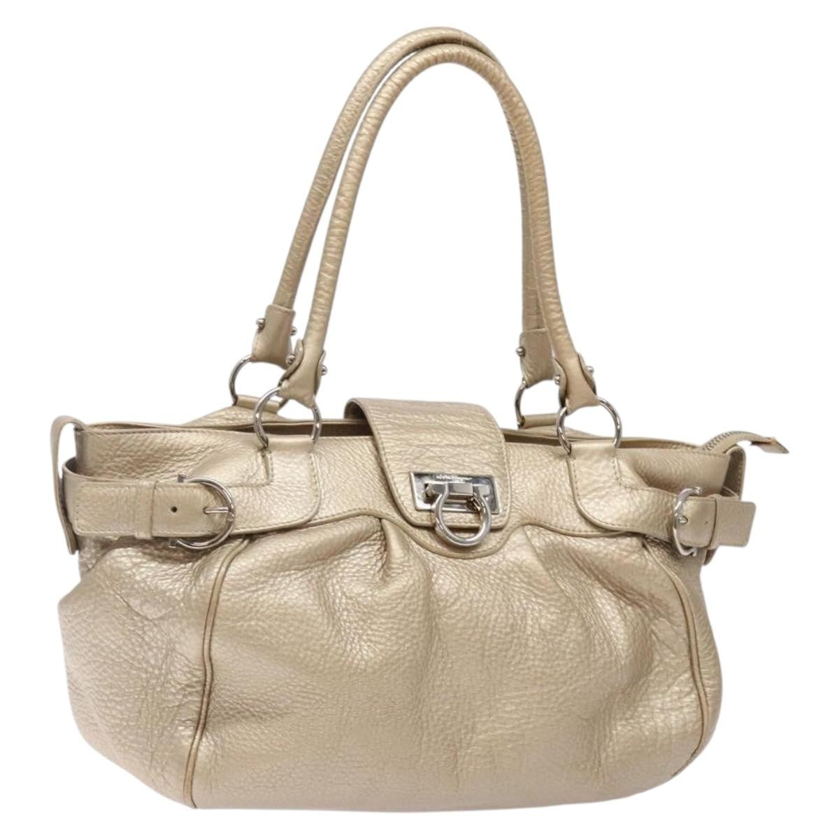 Salvatore Ferragamo Marisa Satchel Leather Gold Leather Bag (Pre-Owned)
