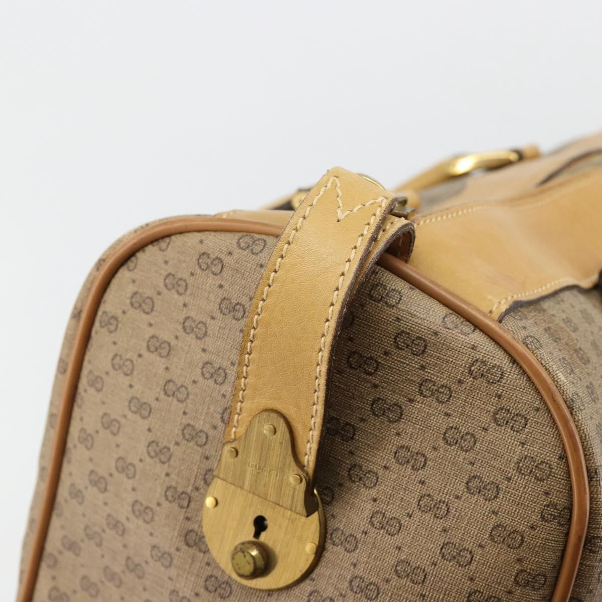 Gucci Vintage Travel Bag Gg Canvas Beige Pvc Travel Bag Bag (Pre-Owned)
