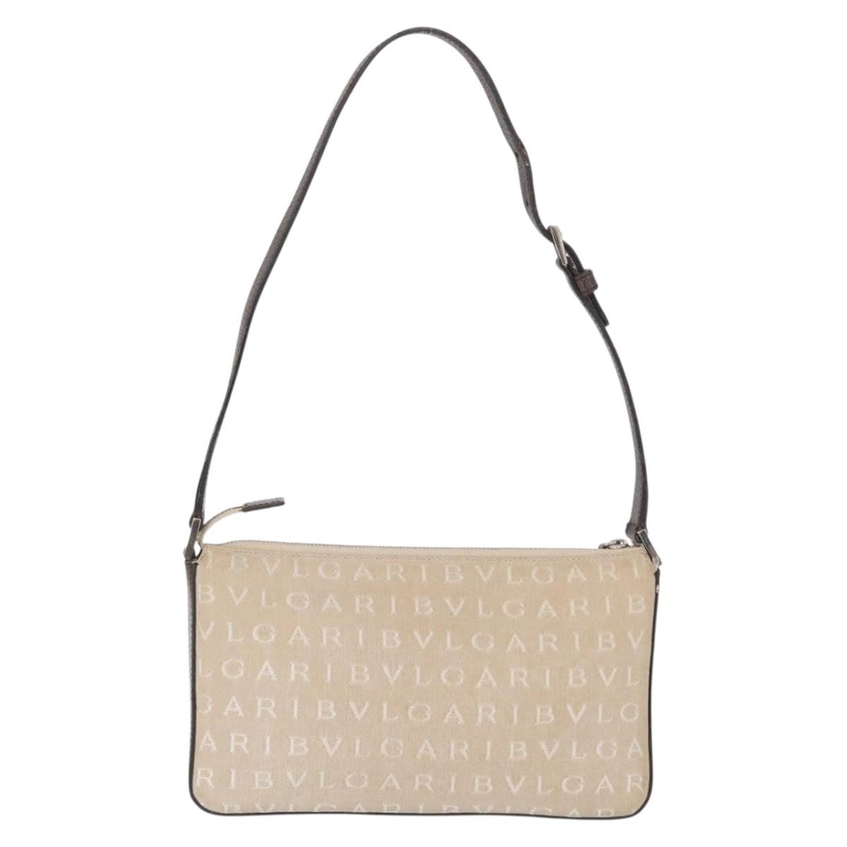 Bvlgari Pouch Canvas Beige Canvas Clutche & Pouche Bag (Pre-Owned)