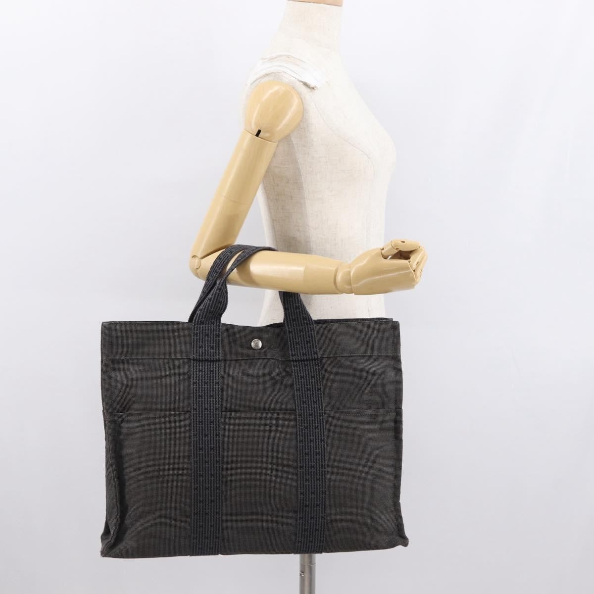 Hermes Fourre-Tout Herline Canvas Gray Canvas Tote Bag Bag (Pre-Owned)