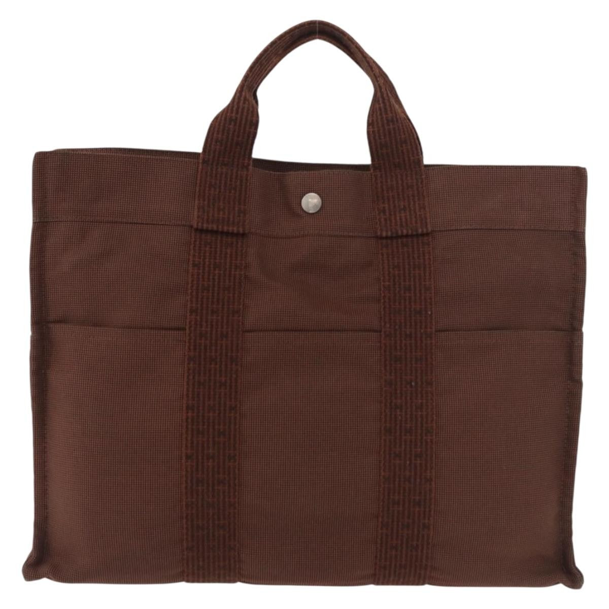 Hermes Fourre Tout Tote Canvas Brown Canvas Tote Bag Bag (Pre-Owned)