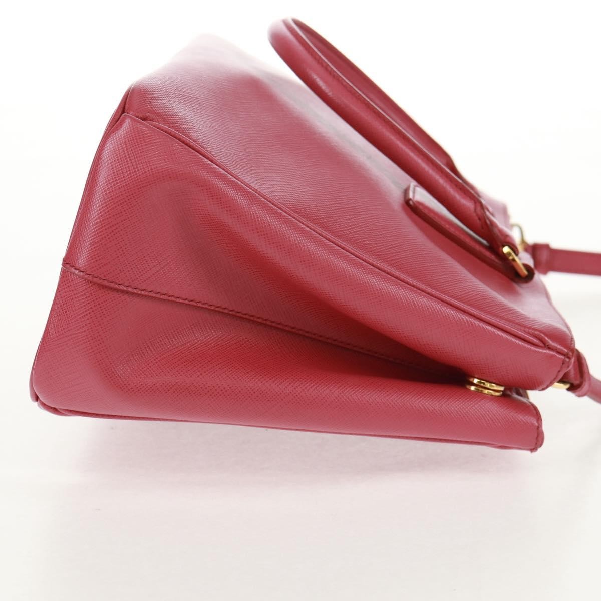 Prada Double Zip Lux Tote Saffiano Leather Pink Leather Handbag (Pre-Owned)