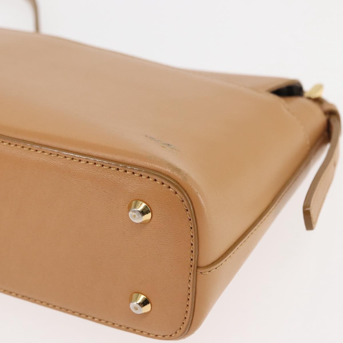 Burberry Shoulder Bag Leather Beige Leather Shoulder Bag Bag (Pre-Owned)