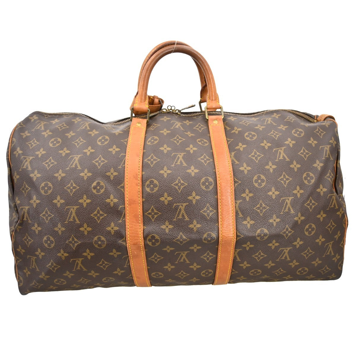 Louis Vuitton Keepall Bag Monogram Canvas Brown Canvas Travel Bag Bag (Pre-Owned)