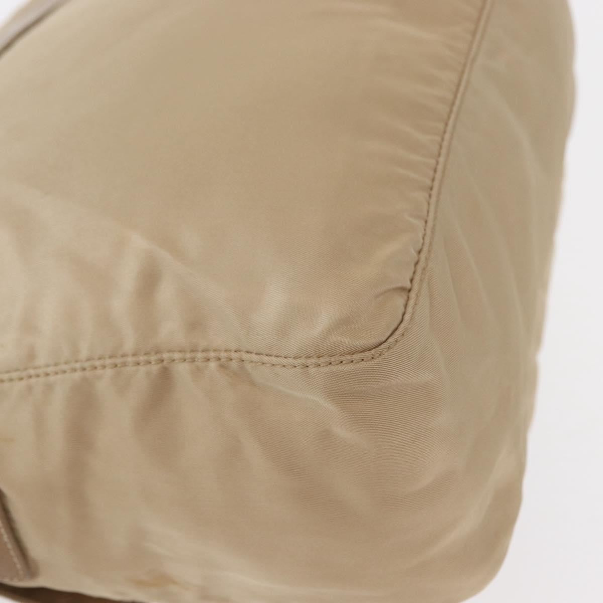 Prada Buckle Messenger Bag Tessuto Beige Nylon Shoulder Bag Bag (Pre-Owned)
