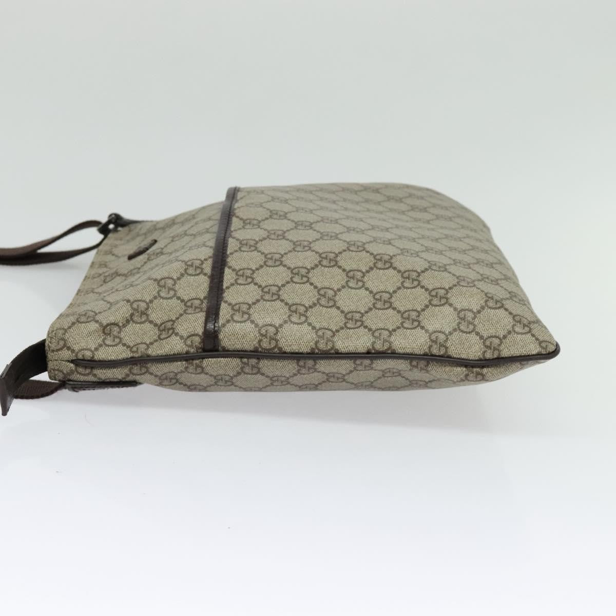 Gucci Zip Top Messenger Bag Gg Coated Canvas Beige Canvas Shoulder Bag Bag (Pre-Owned)