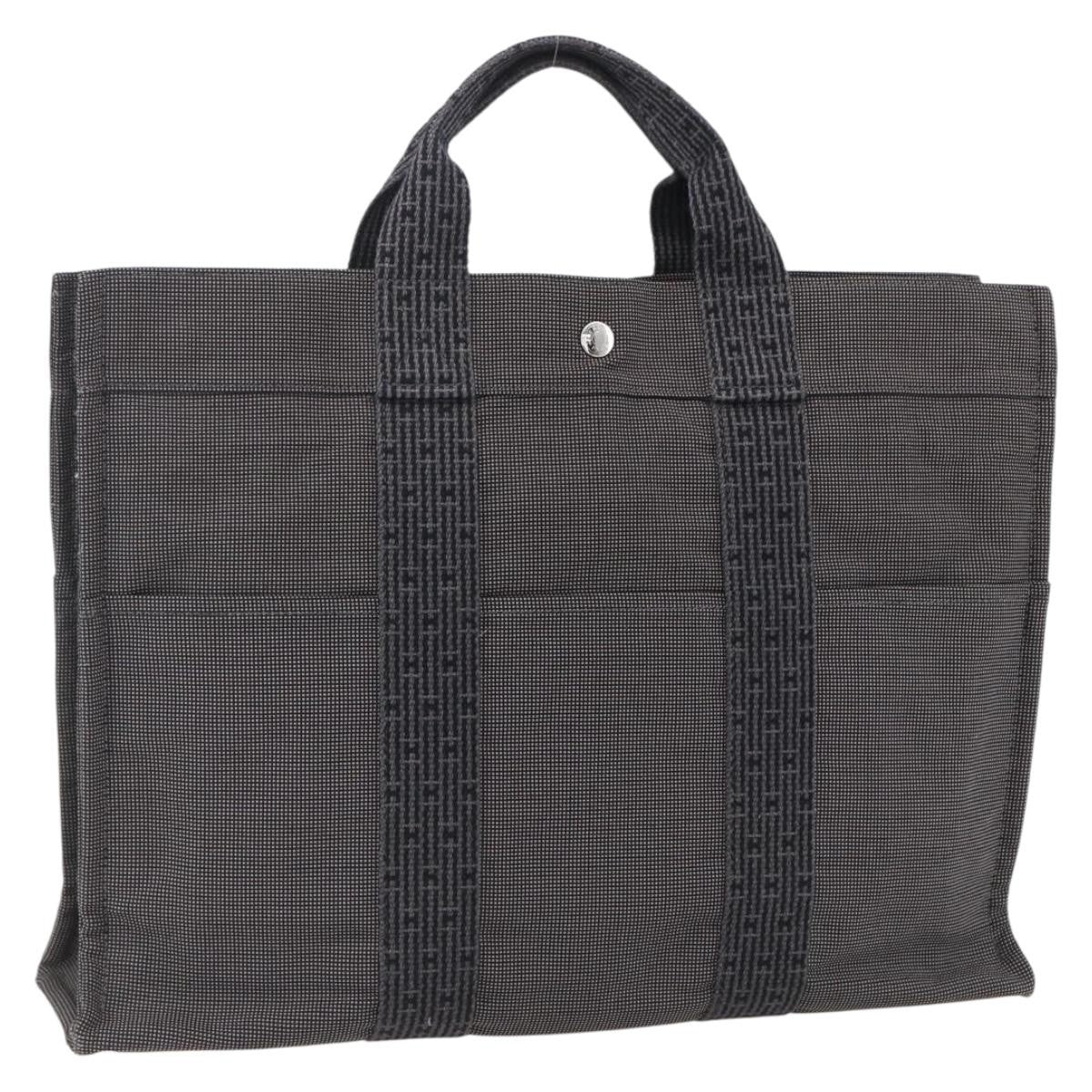 Hermes Fourre-Tout Herline Canvas Gray Canvas Tote Bag Bag (Pre-Owned)