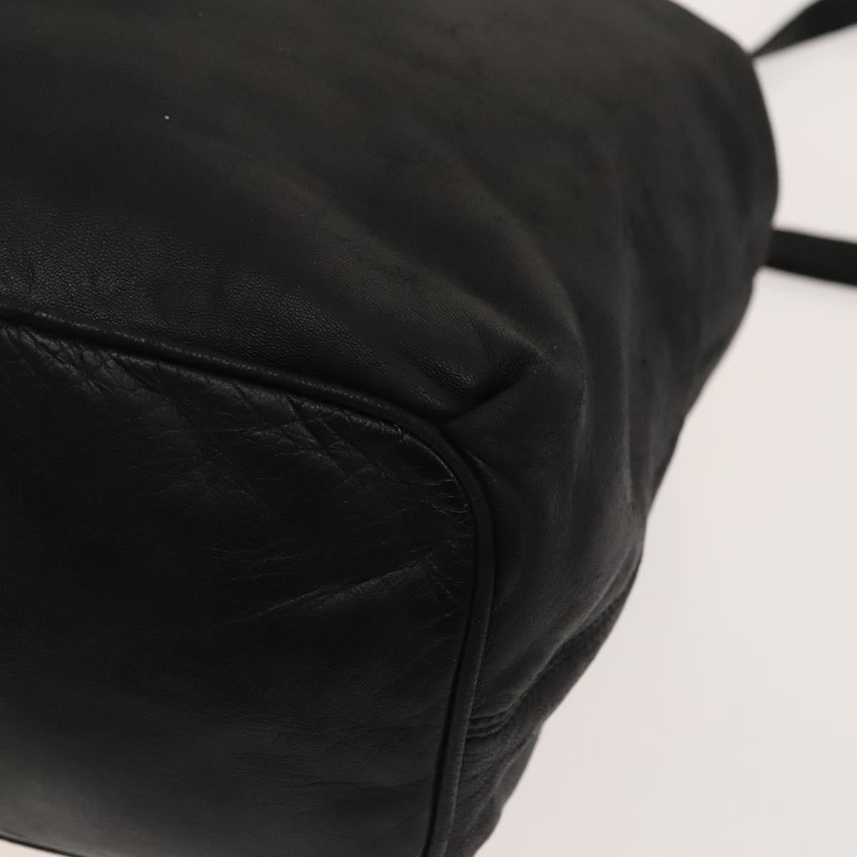 Loewe Anagram Shoulder Bag Leather Black Leather Shoulder Bag Bag (Pre-Owned)