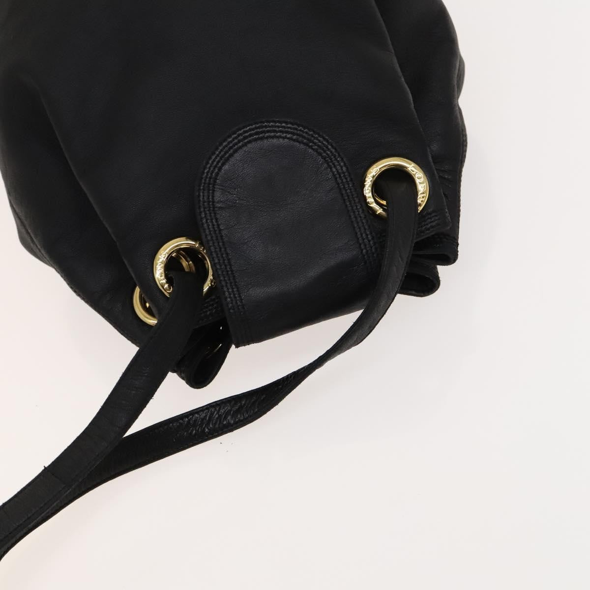 Loewe Anagram Shoulder Bag Leather Black Leather Shoulder Bag Bag (Pre-Owned)